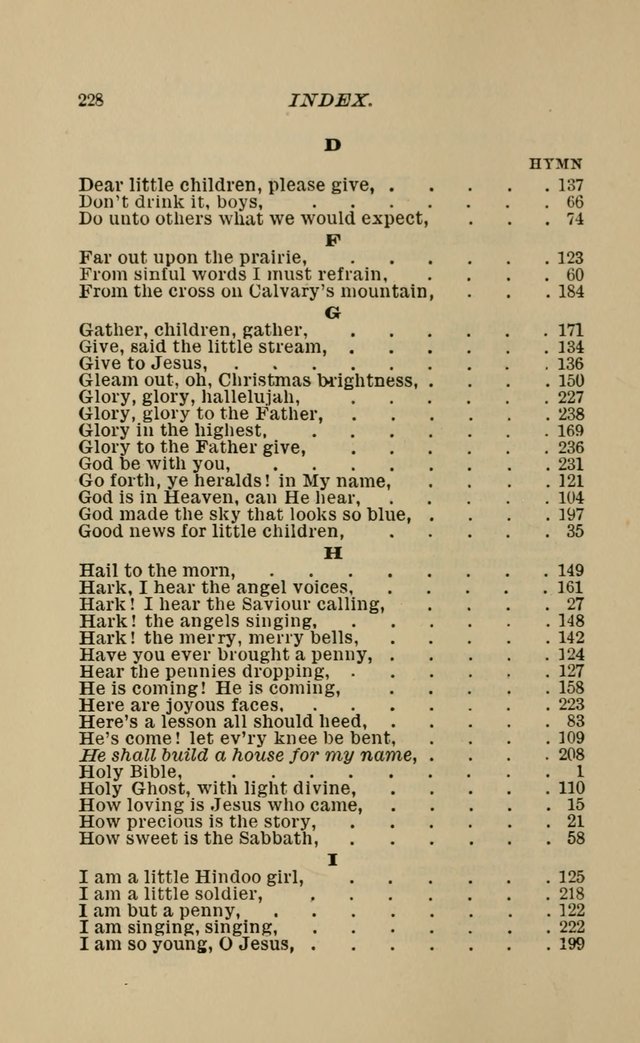 Hymnal for Primary Classes: a collection of hymns and tunes, recitations and exercises, being a manual for primary Sunday-schools (Words ed.) page 225