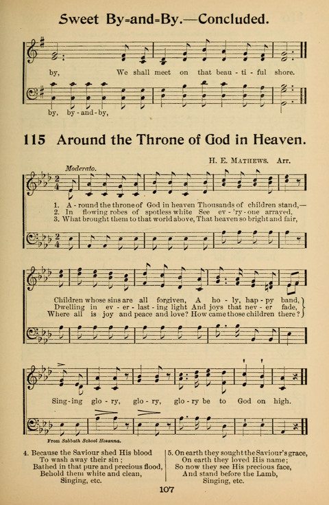 Hymnal for Primary Classes: a collection of hymns and tunes, recitations and exercises, being a manual for primary Sunday-schools (With Tunes)) page 107