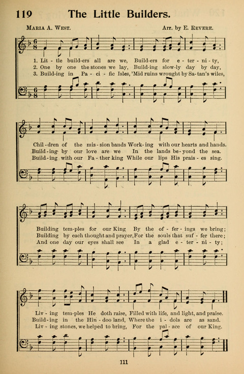 Hymnal for Primary Classes: a collection of hymns and tunes, recitations and exercises, being a manual for primary Sunday-schools (With Tunes)) page 111