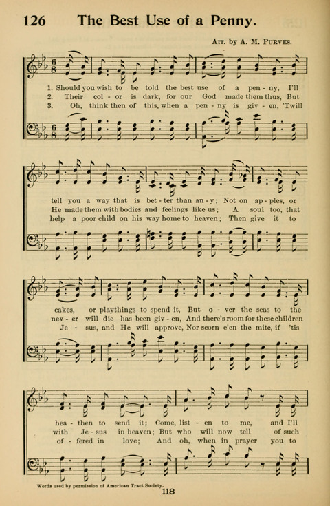 Hymnal for Primary Classes: a collection of hymns and tunes, recitations and exercises, being a manual for primary Sunday-schools (With Tunes)) page 118