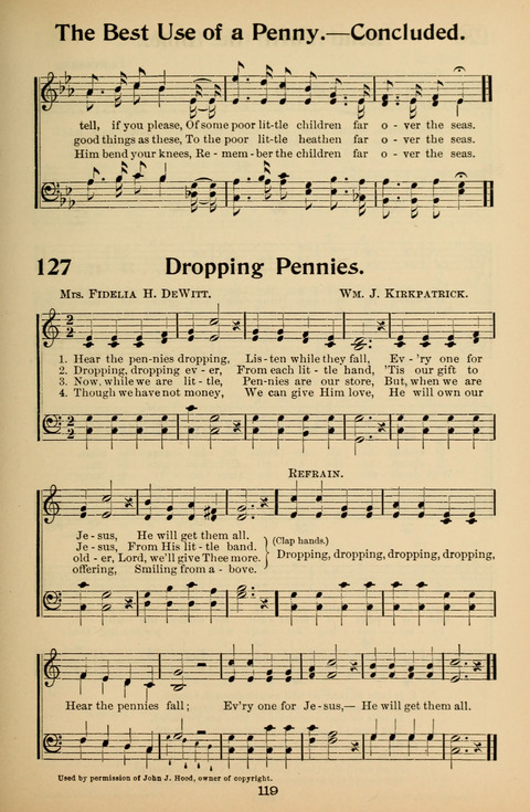 Hymnal for Primary Classes: a collection of hymns and tunes, recitations and exercises, being a manual for primary Sunday-schools (With Tunes)) page 119