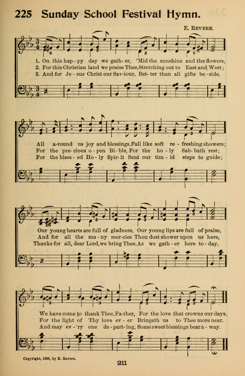 Hymnal for Primary Classes: a collection of hymns and tunes, recitations and exercises, being a manual for primary Sunday-schools (With Tunes)) page 213