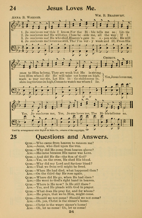 Hymnal for Primary Classes: a collection of hymns and tunes, recitations and exercises, being a manual for primary Sunday-schools (With Tunes)) page 24