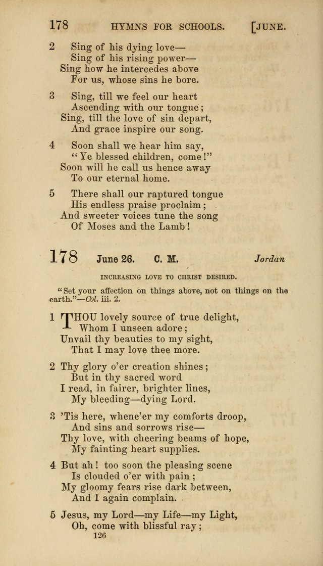 Hymns for Schools: with appropriate selections from scripture and tunes suited to the metres of the hymns (3rd ed.) page 126