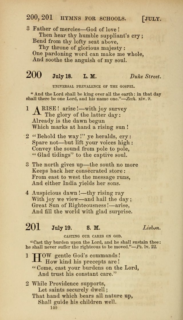 Hymns for Schools: with appropriate selections from scripture and tunes suited to the metres of the hymns (3rd ed.) page 140