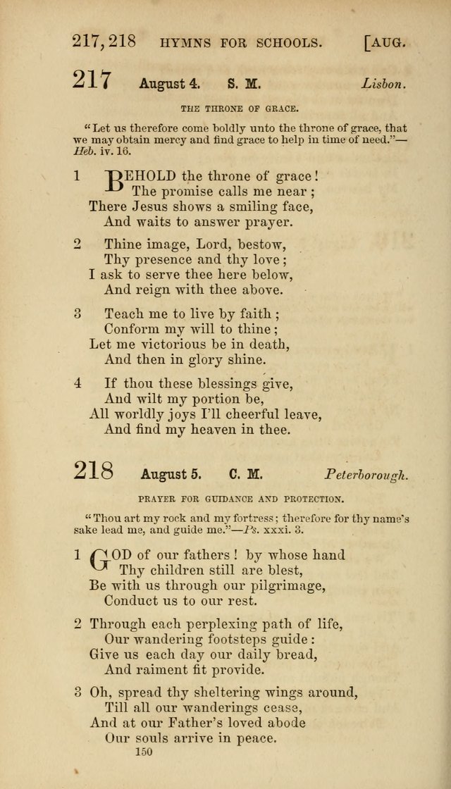 Hymns for Schools: with appropriate selections from scripture and tunes suited to the metres of the hymns (3rd ed.) page 150