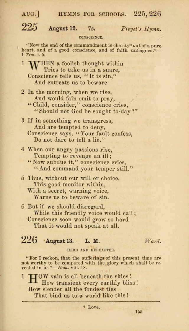 Hymns for Schools: with appropriate selections from scripture and tunes suited to the metres of the hymns (3rd ed.) page 155