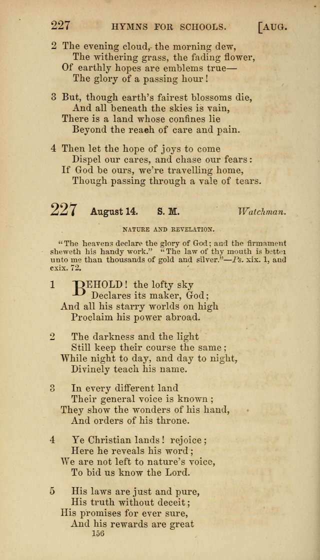 Hymns for Schools: with appropriate selections from scripture and tunes suited to the metres of the hymns (3rd ed.) page 156