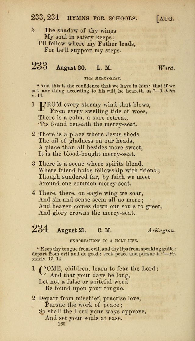 Hymns for Schools: with appropriate selections from scripture and tunes suited to the metres of the hymns (3rd ed.) page 160