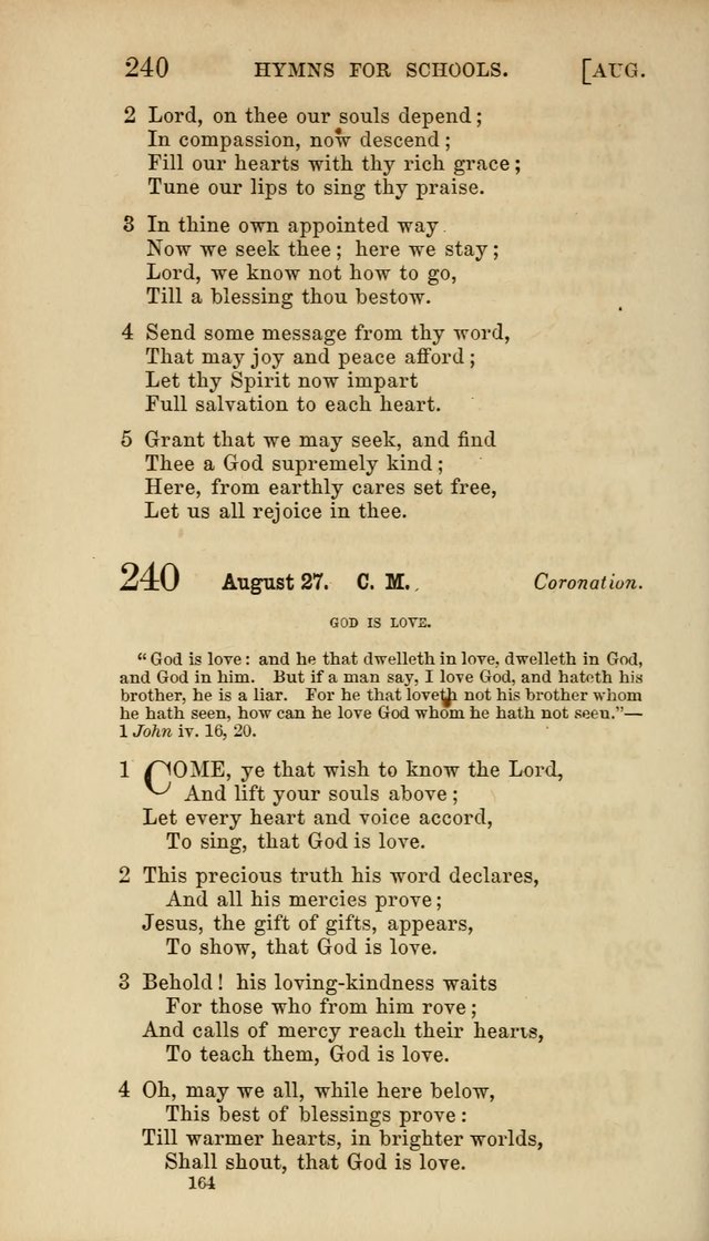 Hymns for Schools: with appropriate selections from scripture and tunes suited to the metres of the hymns (3rd ed.) page 164