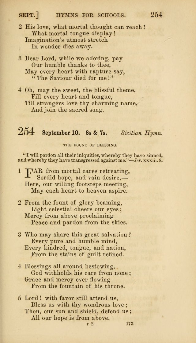 Hymns for Schools: with appropriate selections from scripture and tunes suited to the metres of the hymns (3rd ed.) page 173