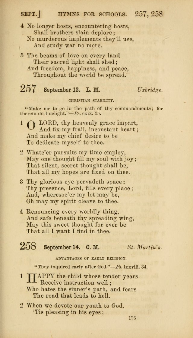 Hymns for Schools: with appropriate selections from scripture and tunes suited to the metres of the hymns (3rd ed.) page 175