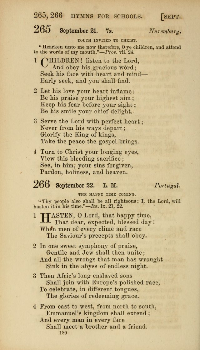 Hymns for Schools: with appropriate selections from scripture and tunes suited to the metres of the hymns (3rd ed.) page 180