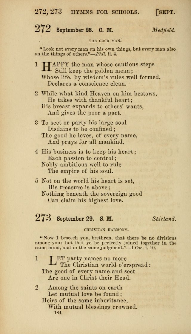 Hymns for Schools: with appropriate selections from scripture and tunes suited to the metres of the hymns (3rd ed.) page 184