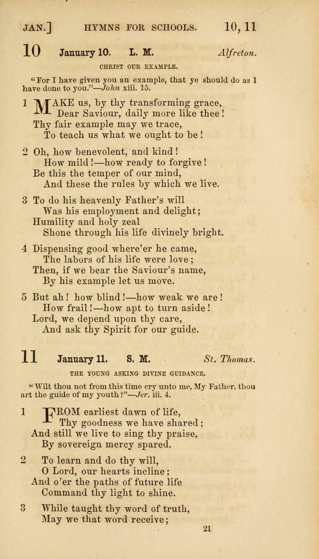 Hymns for Schools: with appropriate selections from scripture and tunes suited to the metres of the hymns (3rd ed.) page 21