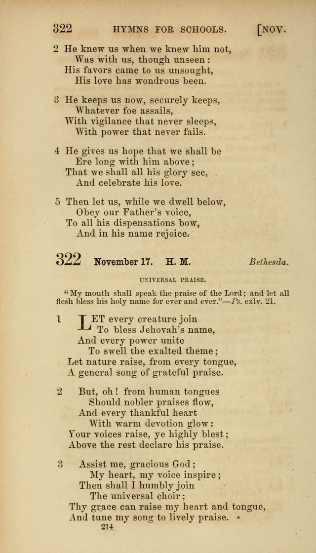 Hymns for Schools: with appropriate selections from scripture and tunes suited to the metres of the hymns (3rd ed.) page 214