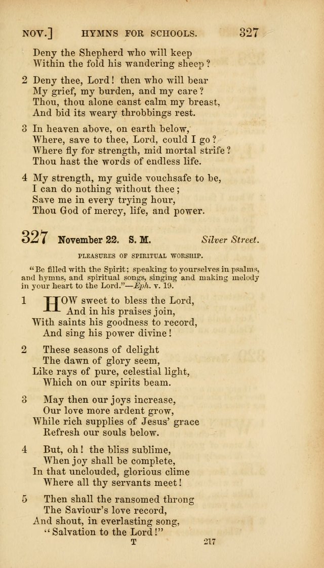 Hymns for Schools: with appropriate selections from scripture and tunes suited to the metres of the hymns (3rd ed.) page 217