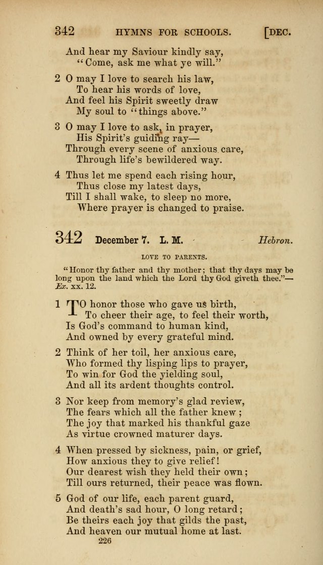 Hymns for Schools: with appropriate selections from scripture and tunes suited to the metres of the hymns (3rd ed.) page 226