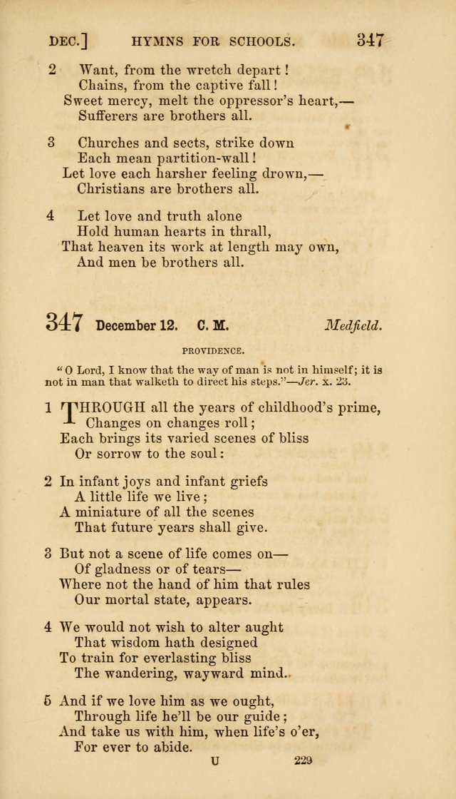 Hymns for Schools: with appropriate selections from scripture and tunes suited to the metres of the hymns (3rd ed.) page 229