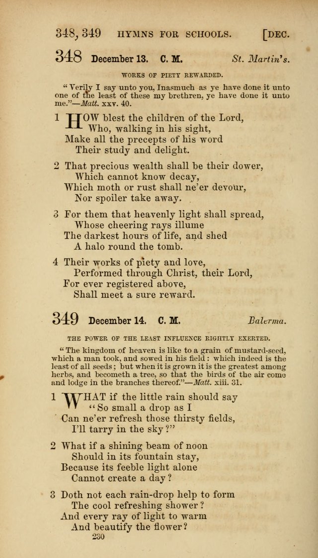 Hymns for Schools: with appropriate selections from scripture and tunes suited to the metres of the hymns (3rd ed.) page 230