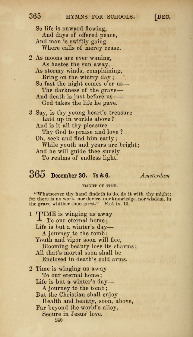 Hymns for Schools: with appropriate selections from scripture and tunes suited to the metres of the hymns (3rd ed.) page 240