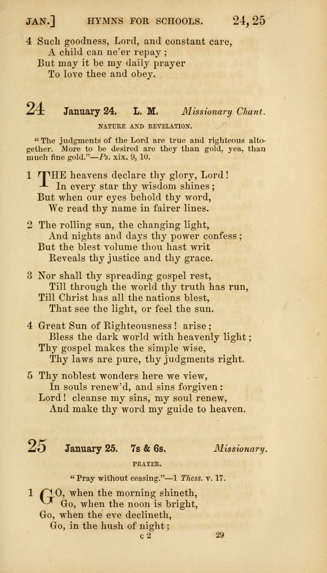 Hymns for Schools: with appropriate selections from scripture and tunes suited to the metres of the hymns (3rd ed.) page 29