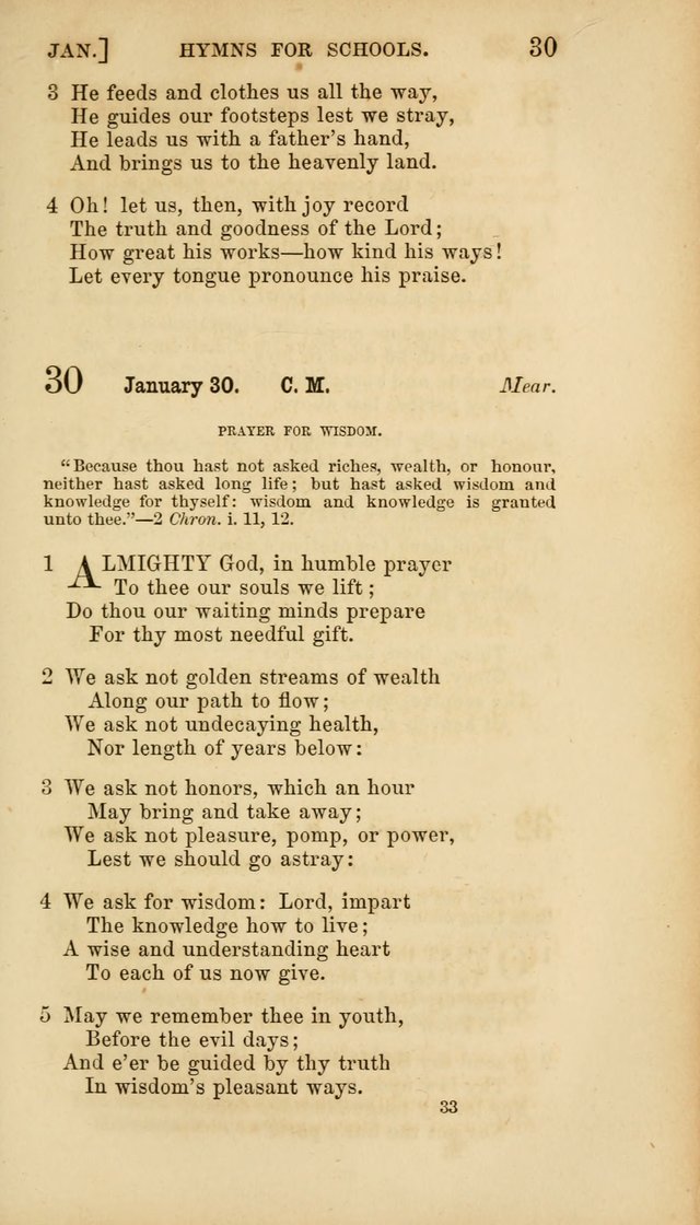 Hymns for Schools: with appropriate selections from scripture and tunes suited to the metres of the hymns (3rd ed.) page 33