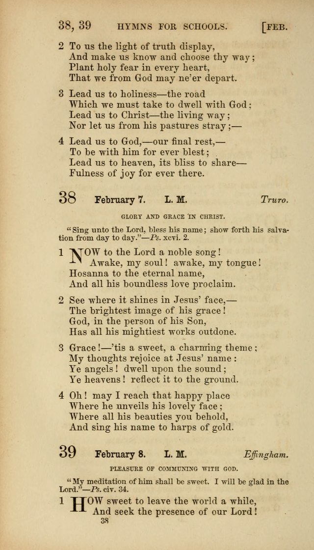 Hymns for Schools: with appropriate selections from scripture and tunes suited to the metres of the hymns (3rd ed.) page 38