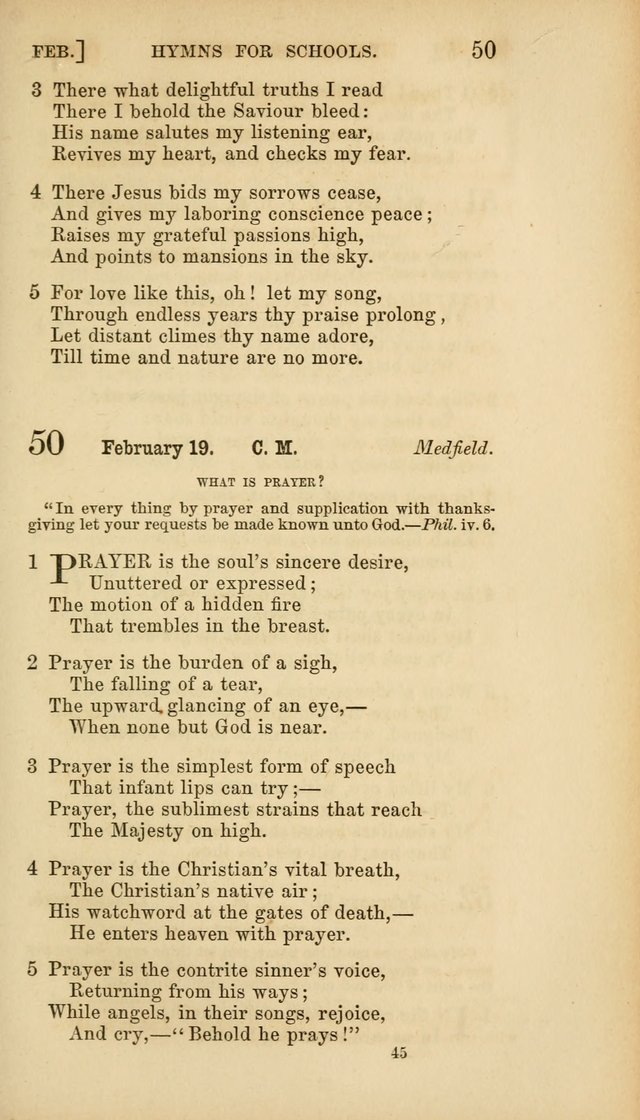 Hymns for Schools: with appropriate selections from scripture and tunes suited to the metres of the hymns (3rd ed.) page 45