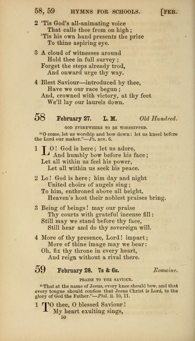 Hymns for Schools: with appropriate selections from scripture and tunes suited to the metres of the hymns (3rd ed.) page 50