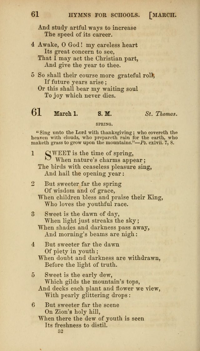 Hymns for Schools: with appropriate selections from scripture and tunes suited to the metres of the hymns (3rd ed.) page 52