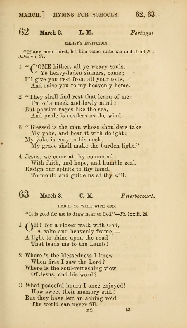 Hymns for Schools: with appropriate selections from scripture and tunes suited to the metres of the hymns (3rd ed.) page 53