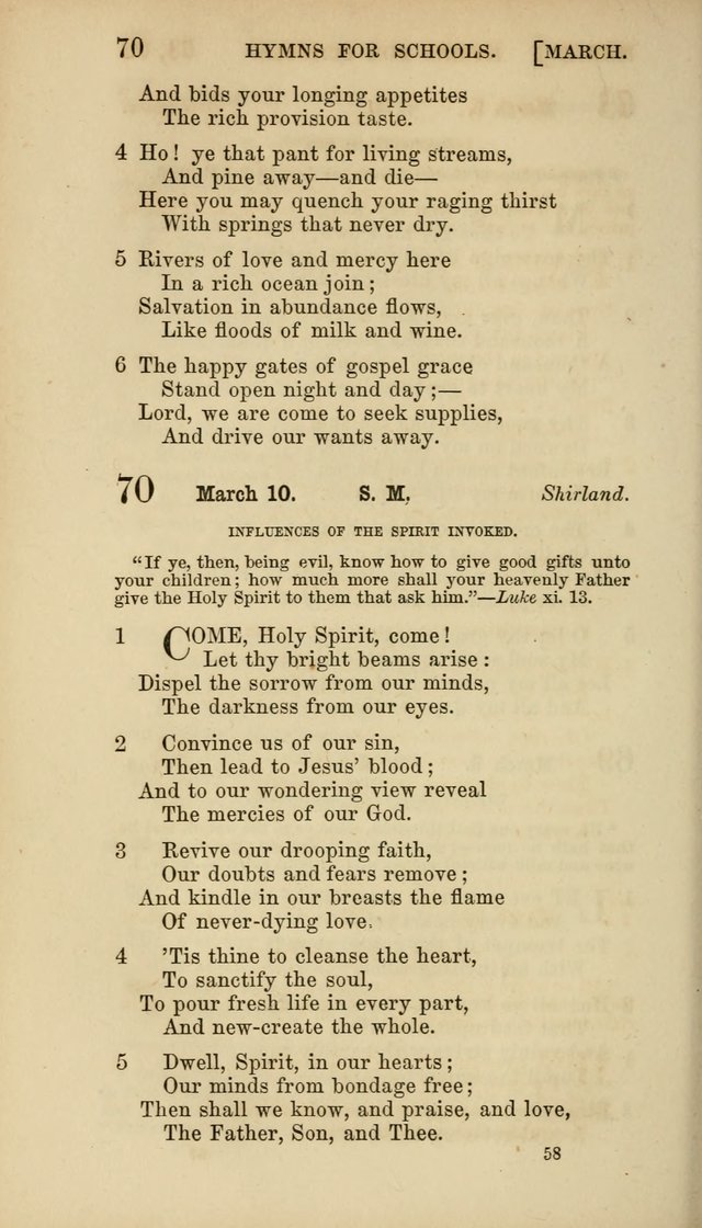 Hymns for Schools: with appropriate selections from scripture and tunes suited to the metres of the hymns (3rd ed.) page 58