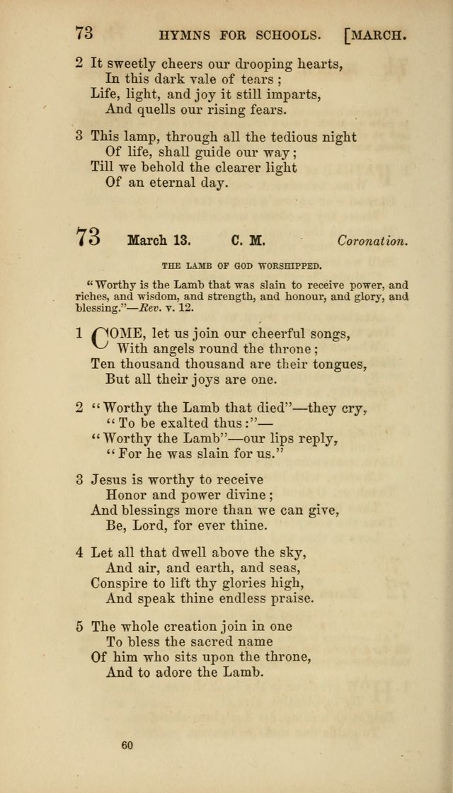 Hymns for Schools: with appropriate selections from scripture and tunes suited to the metres of the hymns (3rd ed.) page 60