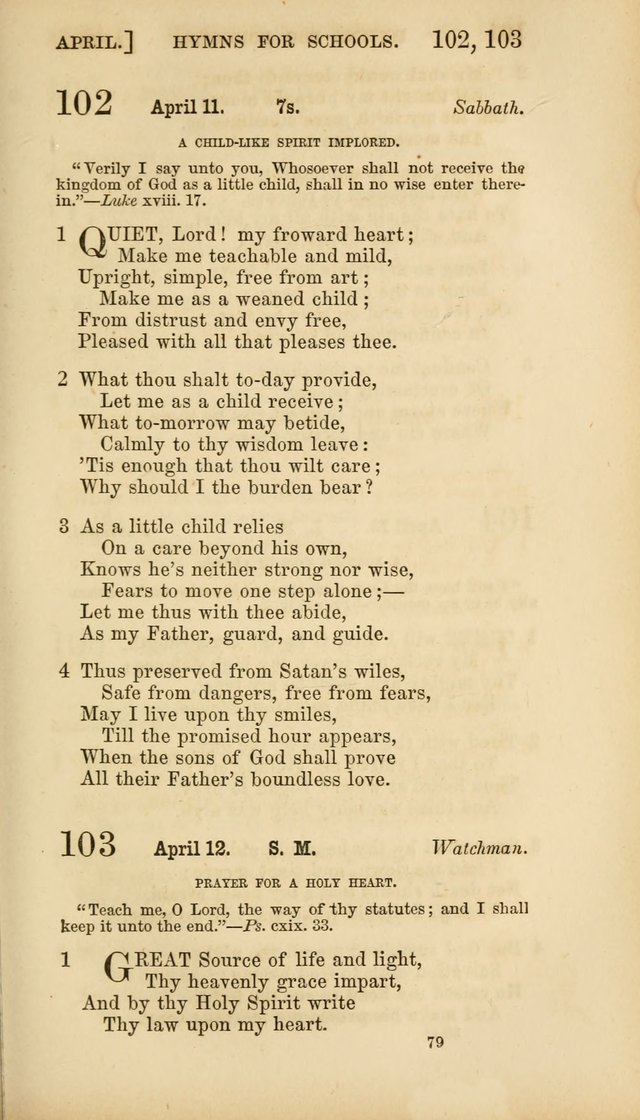 Hymns for Schools: with appropriate selections from scripture and tunes suited to the metres of the hymns (3rd ed.) page 79