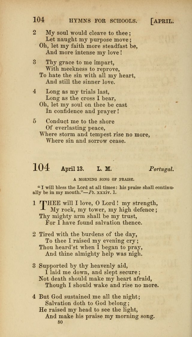 Hymns for Schools: with appropriate selections from scripture and tunes suited to the metres of the hymns (3rd ed.) page 80