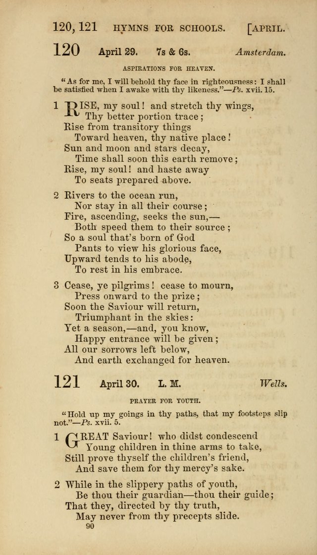 Hymns for Schools: with appropriate selections from scripture and tunes suited to the metres of the hymns (3rd ed.) page 90