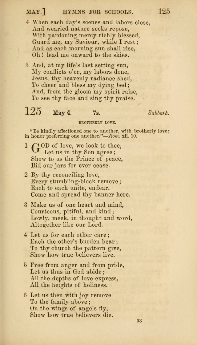 Hymns for Schools: with appropriate selections from scripture and tunes suited to the metres of the hymns (3rd ed.) page 93