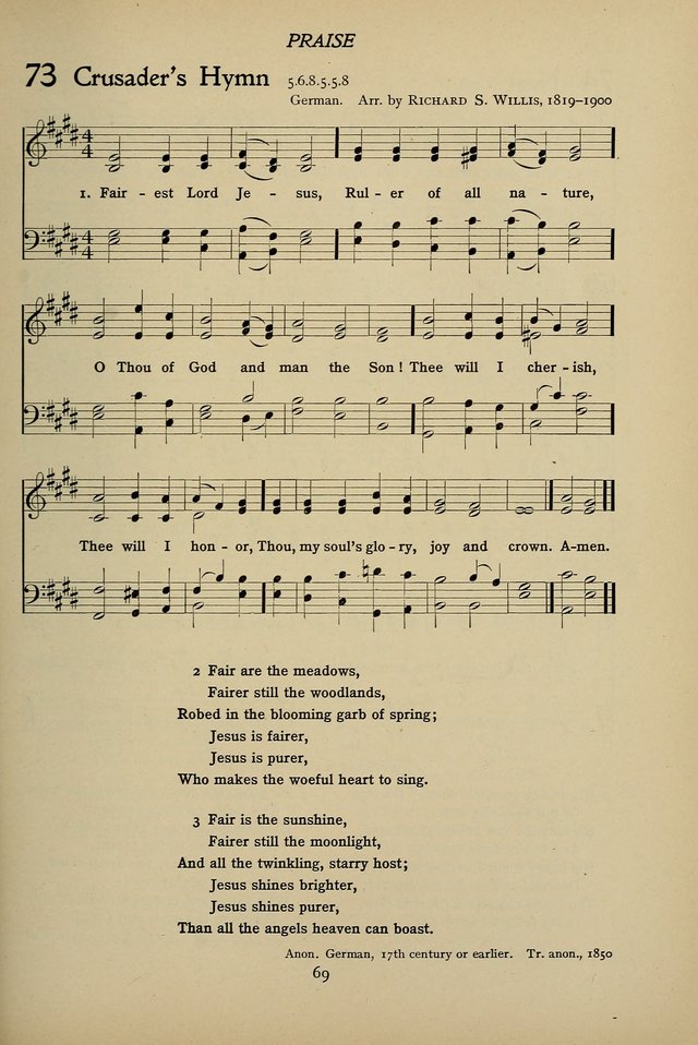 Hymns for Schools and Colleges page 69