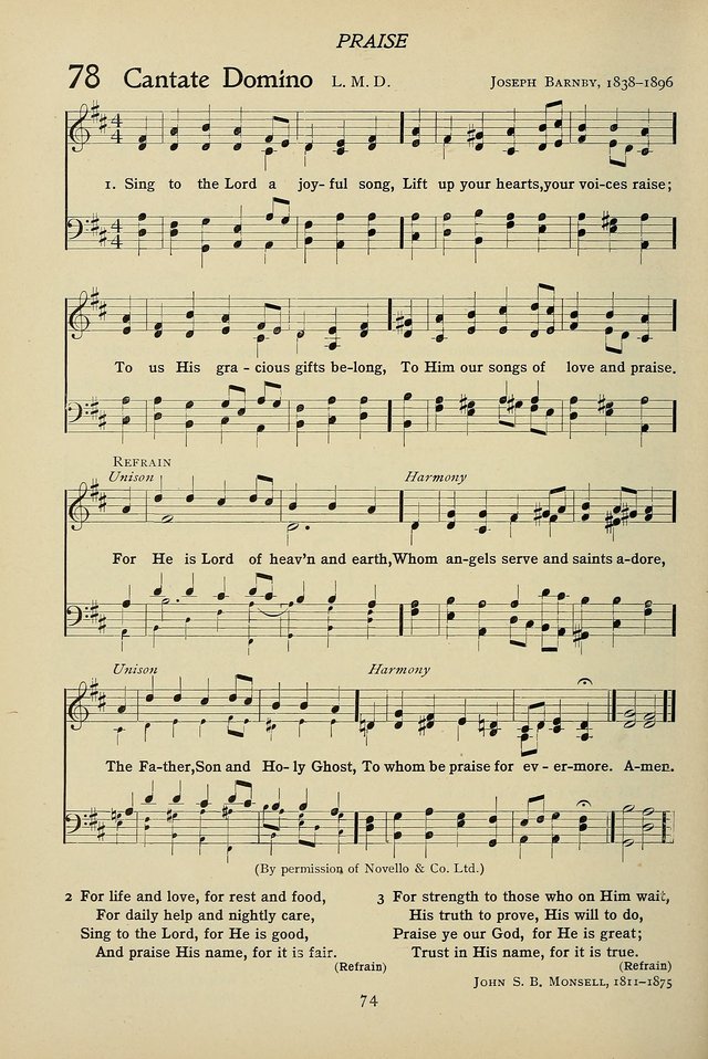 Hymns for Schools and Colleges page 74