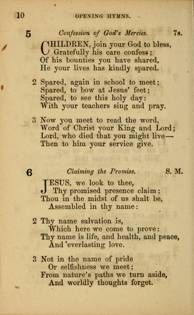 Hymns for Sunday Schools page 10