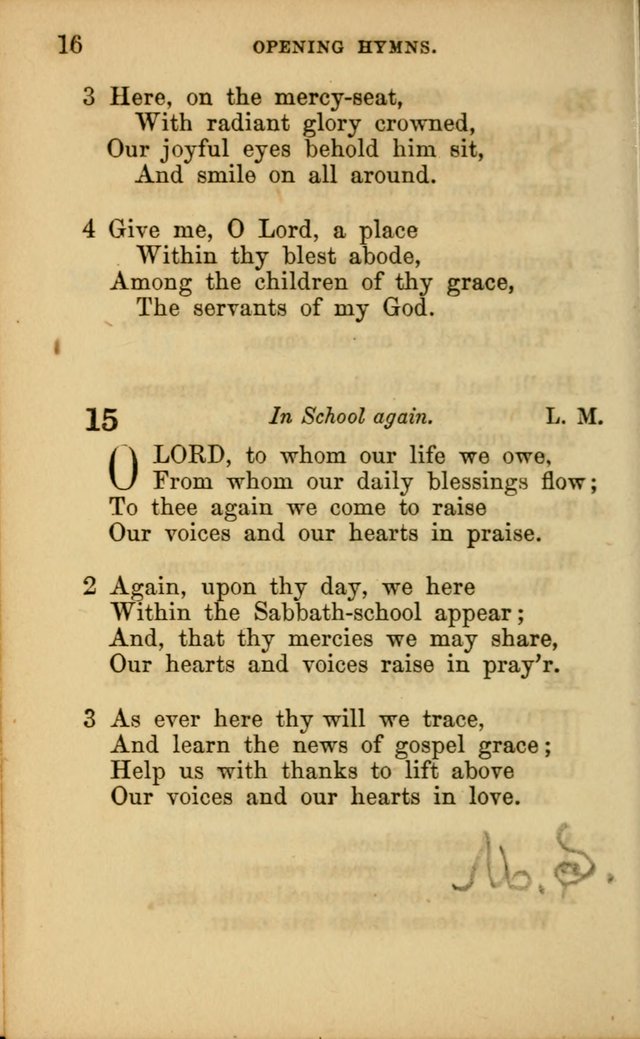 Hymns for Sunday Schools page 16