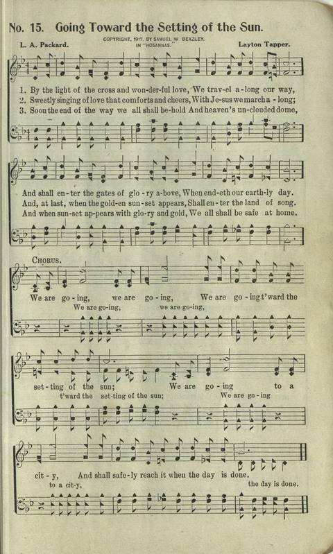 Hosannas: for Sunday Schools, conventions, etc., and generatl use in Christian work and worship page 15