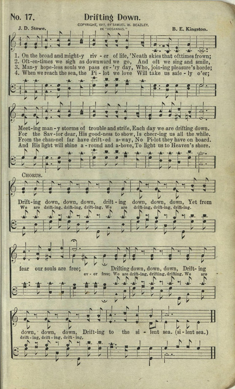 Hosannas: for Sunday Schools, conventions, etc., and generatl use in Christian work and worship page 17