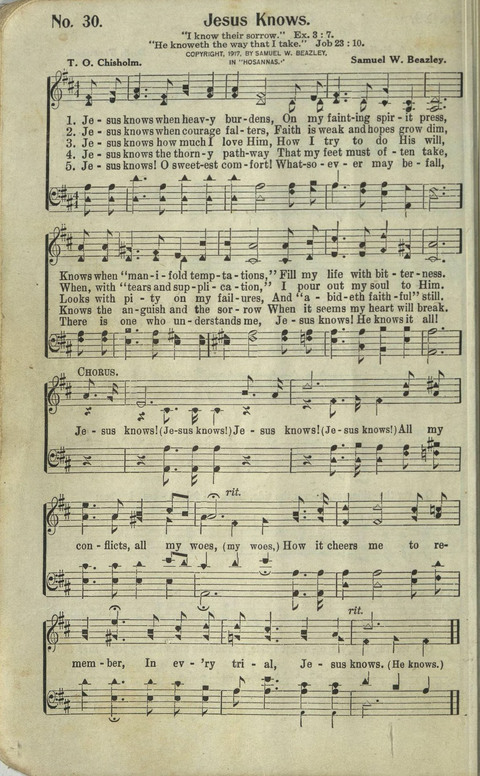 Hosannas: for Sunday Schools, conventions, etc., and generatl use in Christian work and worship page 30