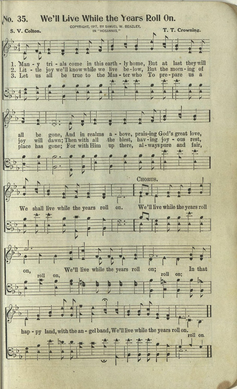 Hosannas: for Sunday Schools, conventions, etc., and generatl use in Christian work and worship page 35