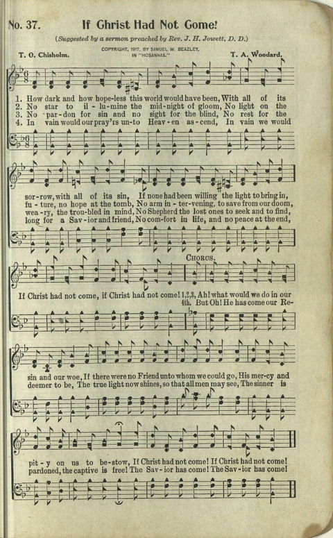 Hosannas: for Sunday Schools, conventions, etc., and generatl use in Christian work and worship page 37