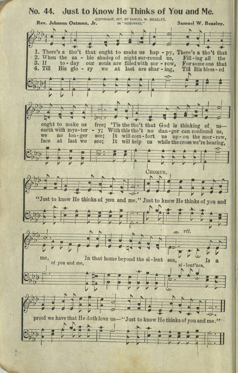 Hosannas: for Sunday Schools, conventions, etc., and generatl use in Christian work and worship page 44