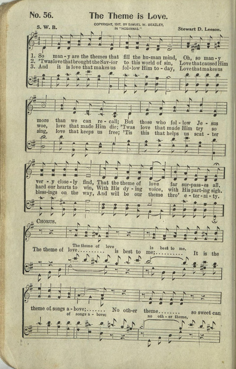 Hosannas: for Sunday Schools, conventions, etc., and generatl use in Christian work and worship page 56