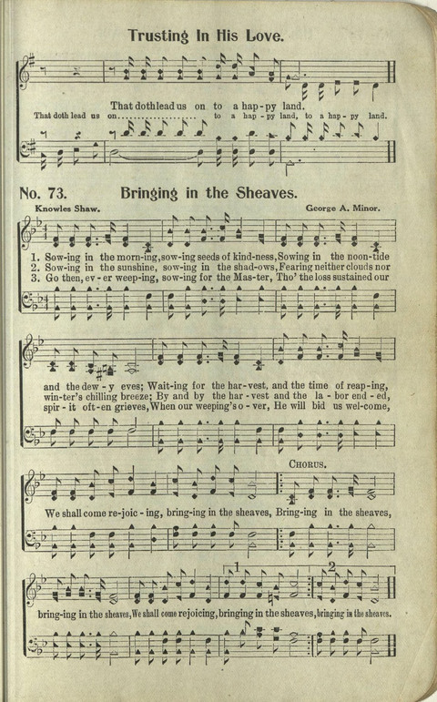 Hosannas: for Sunday Schools, conventions, etc., and generatl use in Christian work and worship page 73